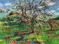 "Mt.Norwottuck, Holyoke Mountain Range, Amherst, MA. 15 X 22"  Holbein oil crayon Amherst, MA. October